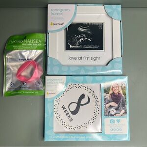 Pregnancy Maternity Bundle- Pregnancy Stickers, Nausea Bracelet, Sonogram Frame